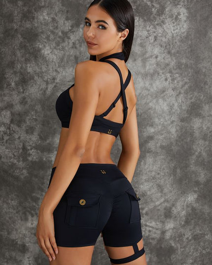 ZASUWA Female Unique Cut Out Pocket Mesh Scrunch Bum Leggings
