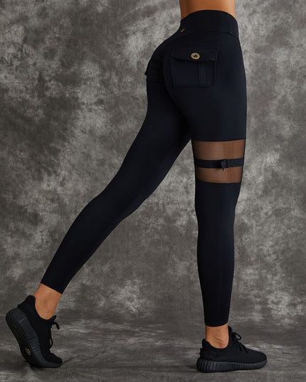 ZASUWA Female Unique Cut Out Pocket Mesh Scrunch Bum Leggings