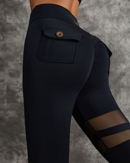 ZASUWA Female Unique Cut Out Pocket Mesh Scrunch Bum Leggings