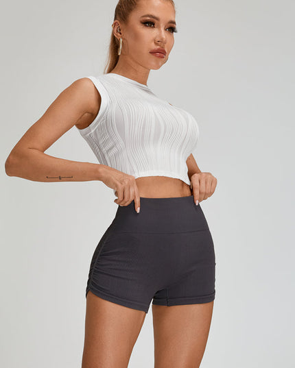 ZASUWA Female Ribbed Scrunch Bum Quick-drying Short Tracksuit