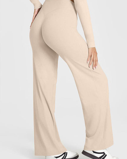 ZASUWA Female Solid Color Casual Loose Flare High-rise Leggings