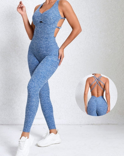 ZASUWA Female Cross Back Scrunch Bum Adjustable Straps Jumpsuit