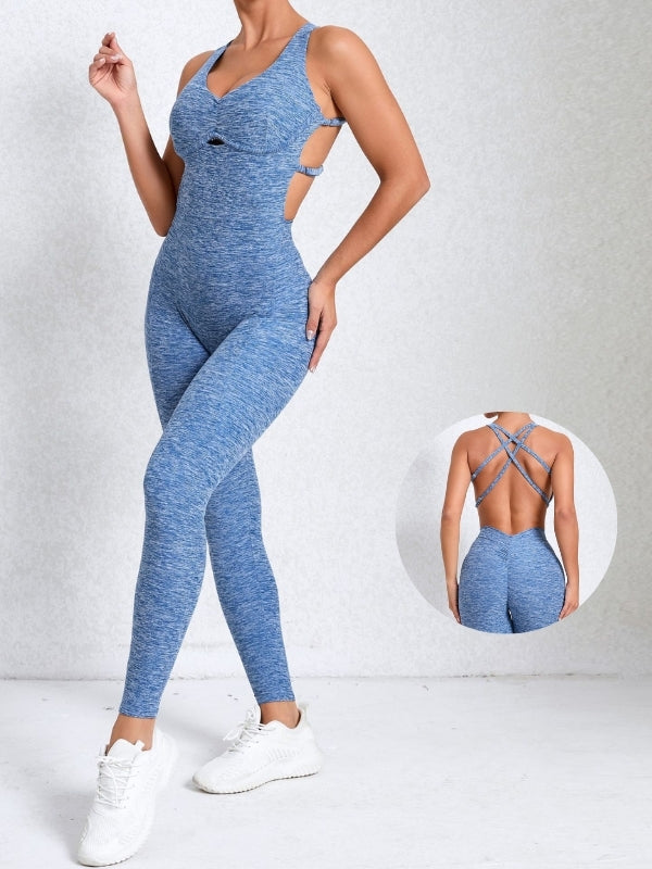ZASUWA Female Cross Back Scrunch Bum Adjustable Straps Jumpsuit