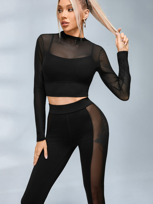 🖤ZASUWA Female Sexy Sheer Mesh Seamless Leggings