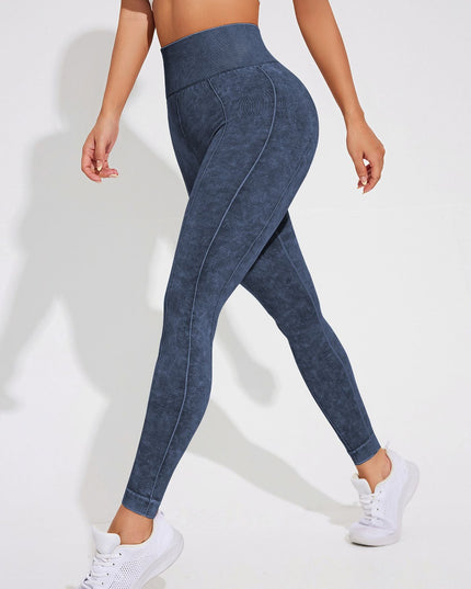 ZASUWA Female Denim Elastic Tight Hip-lift Quick Dry Leggings