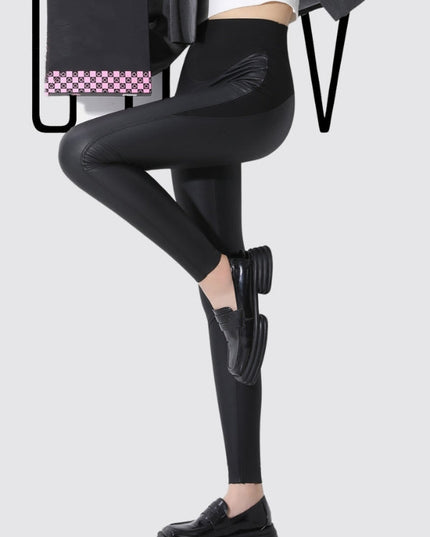 ZASUWA Female Faux Leather High-rise Leggings