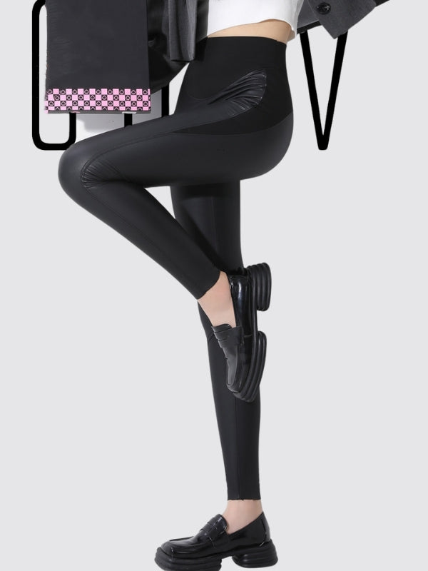 ZASUWA Female Faux Leather High-rise Leggings