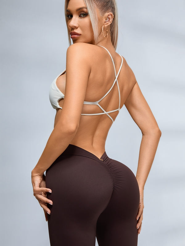 ZASUWA Female Scrunch Bum Deep V Back Leggings