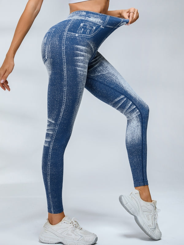 ZASUWA Female Deep V Back Denim Scrunch Bum Zipper High-support Tracksuit