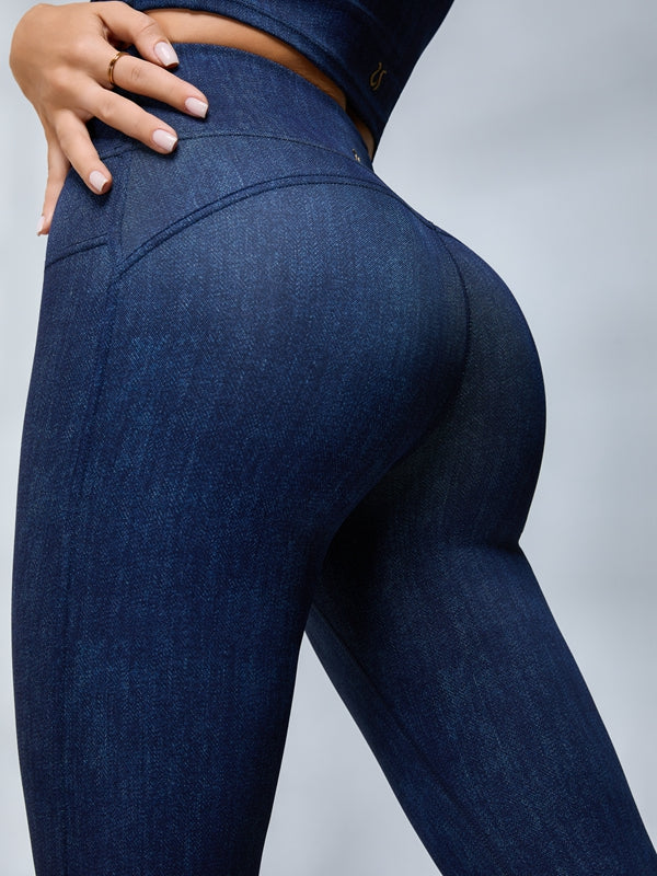 ZASUWA Female Hollow Out Faux Denim Quick Dry Tank