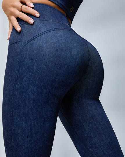 ZASUWA Female Faux Denim Quick Flare Tracksuit