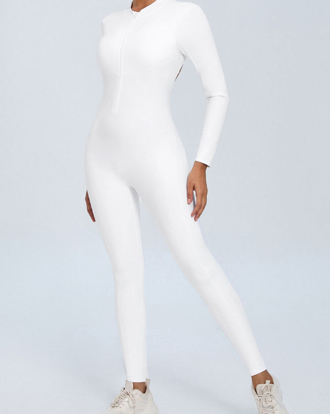 ZASUWA Female Backless Zipper Hollow Out Scrunch Bum Jumpsuit