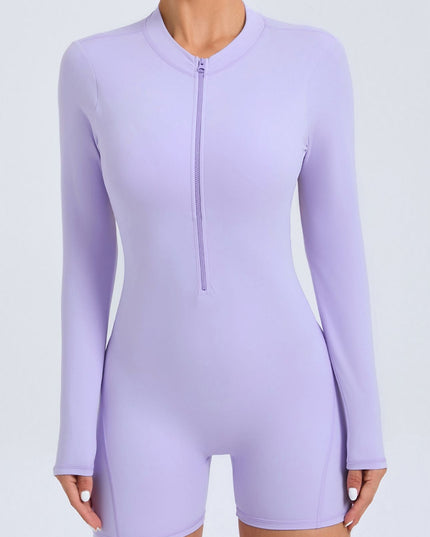 ZASUWA Female Zipper Backless Scrunch Bum With Pads Romper