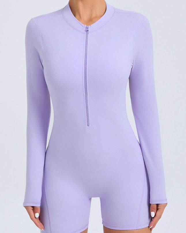 ZASUWA Female Zipper Backless Scrunch Bum With Pads Romper