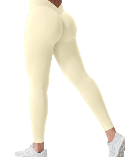 ZASUWA Female Seamless Solid Color V-shaped Waist Leggings