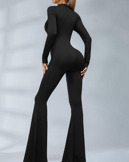 🖤ZASUWA Female Trendy Zipper Flare Body-fit Jumpsuit