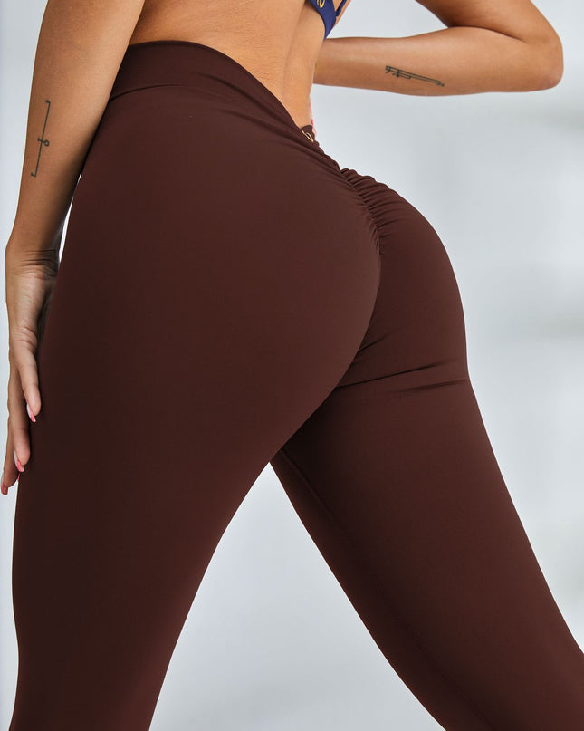 ZASUWA Female Scrunch Bum Deep V Back Leggings