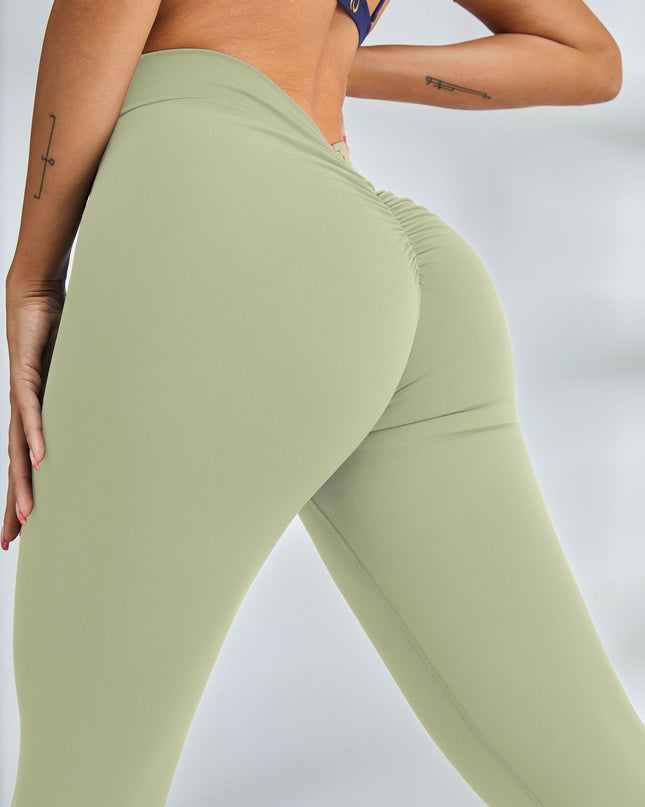 ZASUWA Female Scrunch Bum Deep V Back Leggings