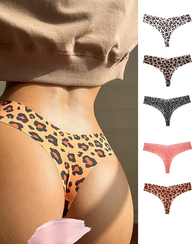 ZASUWA Female Cow Leopard V-shape Waist Panties