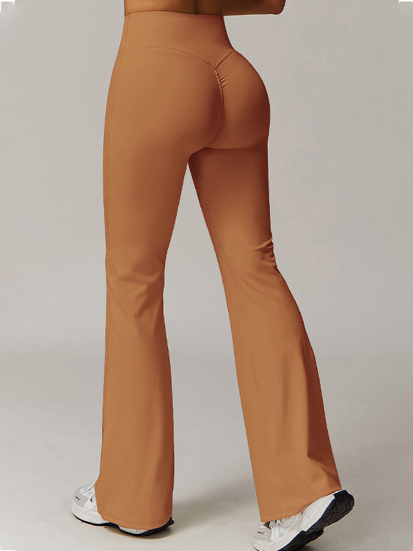 ZASUWA Female Solid Color Flare High-rise Leggings