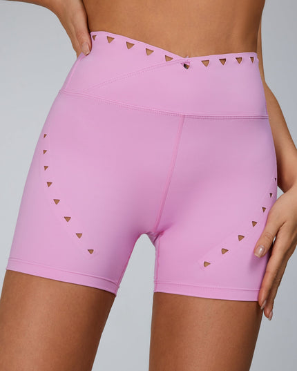 ZASUWA Female Cutout V Shape Waist Spandex Gym Booty Shorts