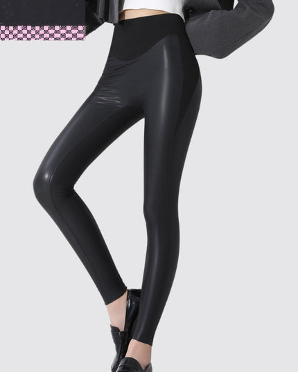 ZASUWA Female Faux Leather High-rise Leggings