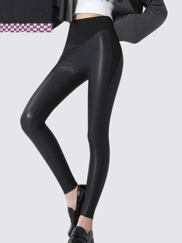 ZASUWA Female Faux Leather High-rise Leggings