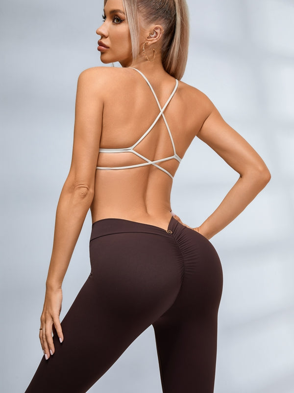 ZASUWA Female Scrunch Bum Deep V Back Cross Back Tracksuit