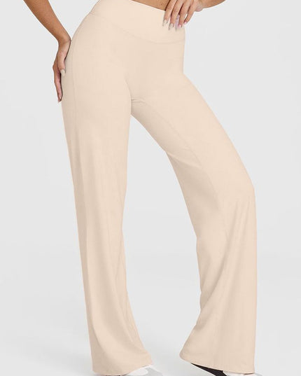 ZASUWA Female Solid Color Casual Loose Flare High-rise Leggings