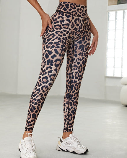 🖤ZASUWA Female Leopard Scrunch Bum Body Fit Leggings