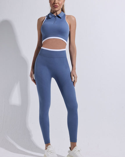 ZASUWA Female Stand Up Collar Zipper Quick Dry Tank