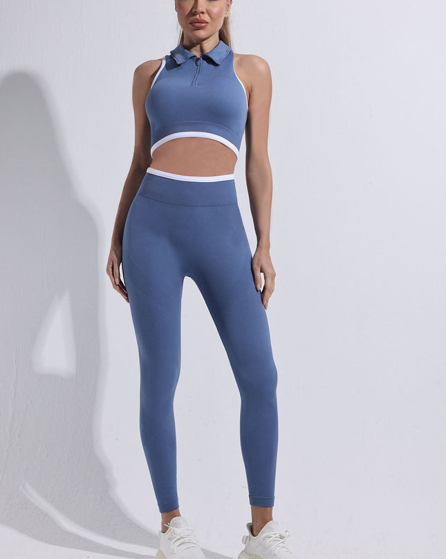 ZASUWA Female Stand Up Collar Zipper Quick Dry Tank