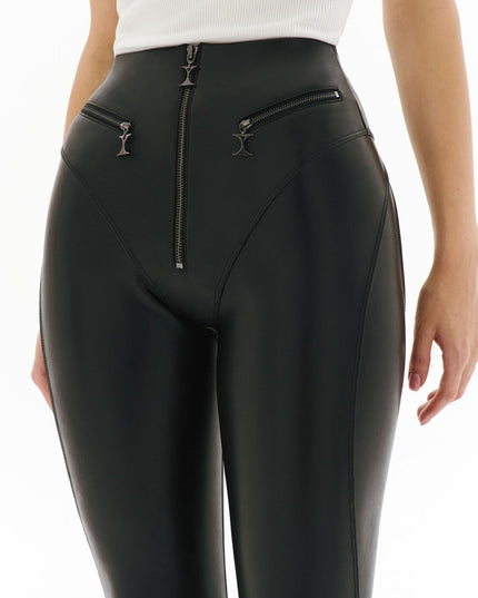 ❤ZASUWA Female PU Zipper Fly-eye Hip-lift Leggings
