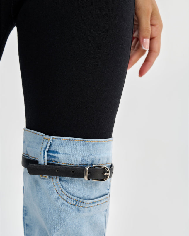 ZASUWA Female Contrast Color Denim Flare Fashion Pants