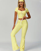 Yellow / S / Short Sleeves+Leggings