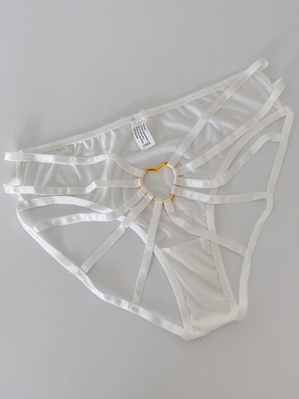 ZASUWA Female Heart Shape Cross Hollow Out Panties