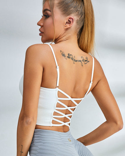 ZASUWA Female Ribbed Cross Back Bubble Textured Tracksuit