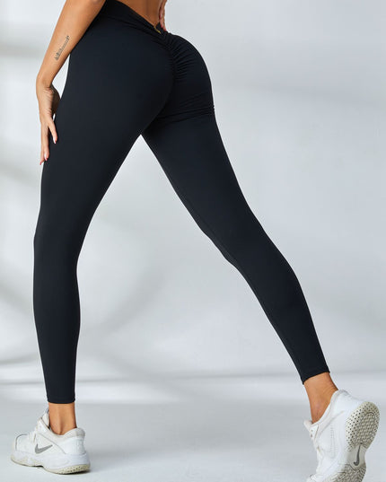 ZASUWA Female Scrunch Bum Deep V Back Leggings