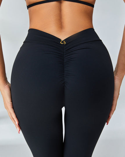 ZASUWA Female Scrunch Bum Deep V Back Leggings