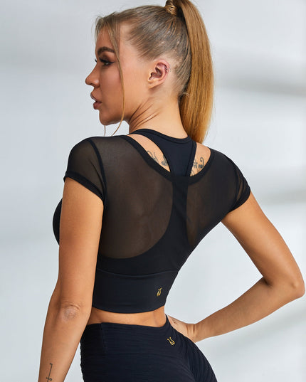 ZASUWA Female Mesh Breathable Bubble Textured Tracksuit