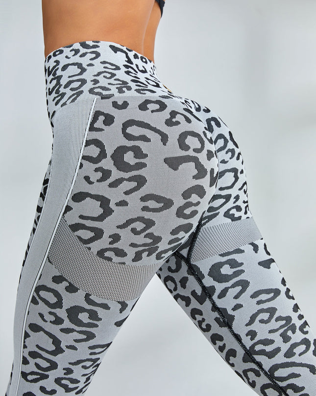 ZASUWA Female Cross Beautify Back Leopard Scrunch Bum Tracksuit