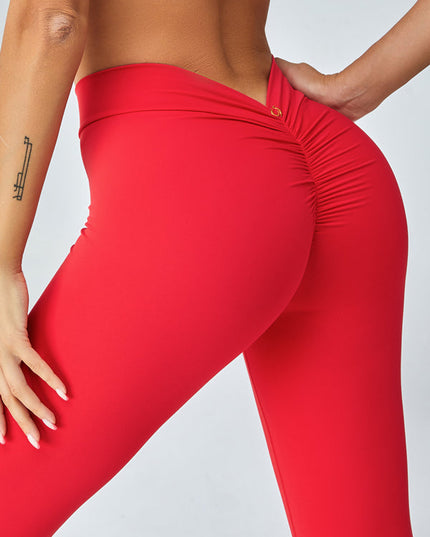 ZASUWA Female Scrunch Bum Deep V Back Leggings