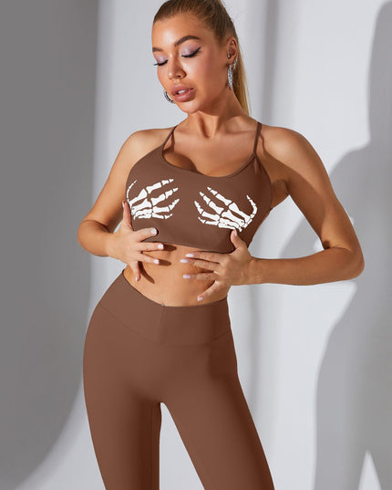 ZASUWA Female "Hand Bones" Print Scrunch Bum Leggings