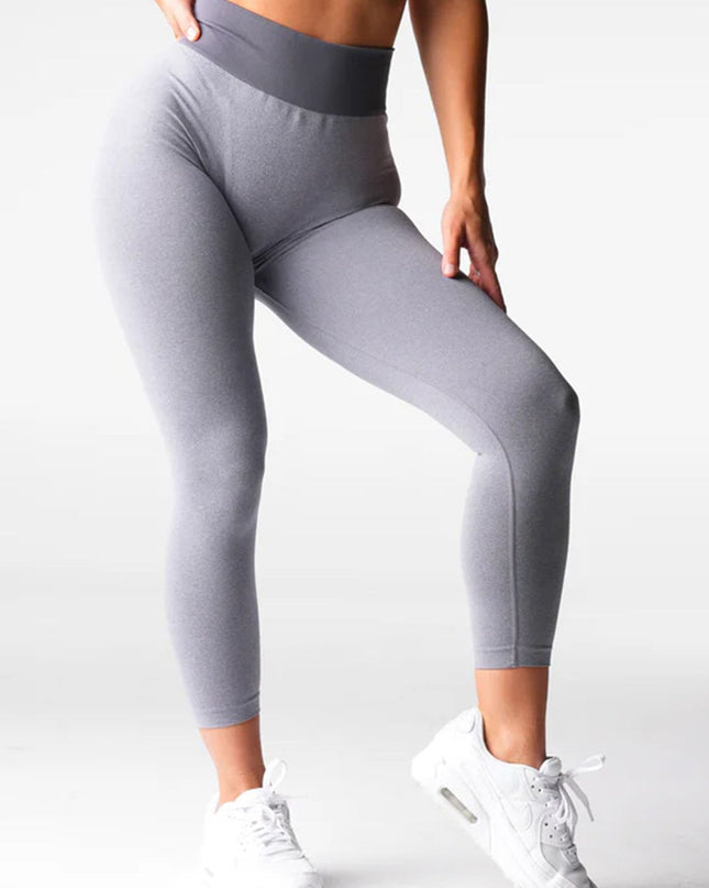 ZASUWA Female Corset Contrast Color Elastic Tight Quick Dry Hip-lift Leggings
