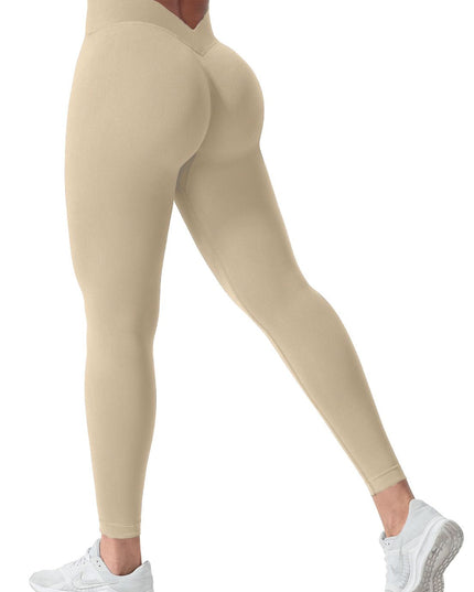 ZASUWA Female Seamless Solid Color V-shaped Waist Leggings