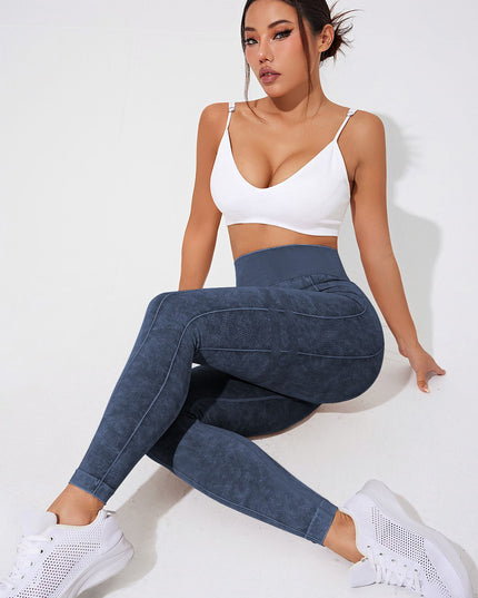 ZASUWA Female Denim Elastic Tight Hip-lift Quick Dry Leggings