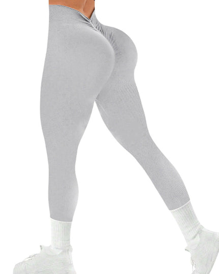 ZASUWA Female Deep V Seamless Quick Dry High-waisted Scrunch Bum Leggings