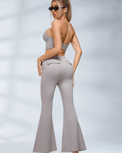 ZASUWA Female Button Cutout Cargo Style Flare Design Tracksuit