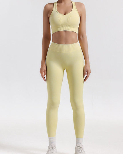 ZASUWA Female Denim Hollow Out V-shaped Waist Elastic Tight Quick-dry Tracksuit