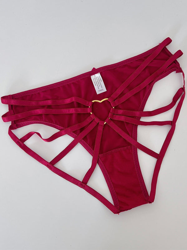 ZASUWA Female Heart Shape Cross Hollow Out Panties